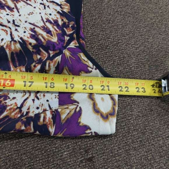 Ellen Tracy Tie Dye Sleeveless Lightweight Cowl Neck Feminine Dress Women's Sz L - Picture 9 of 10